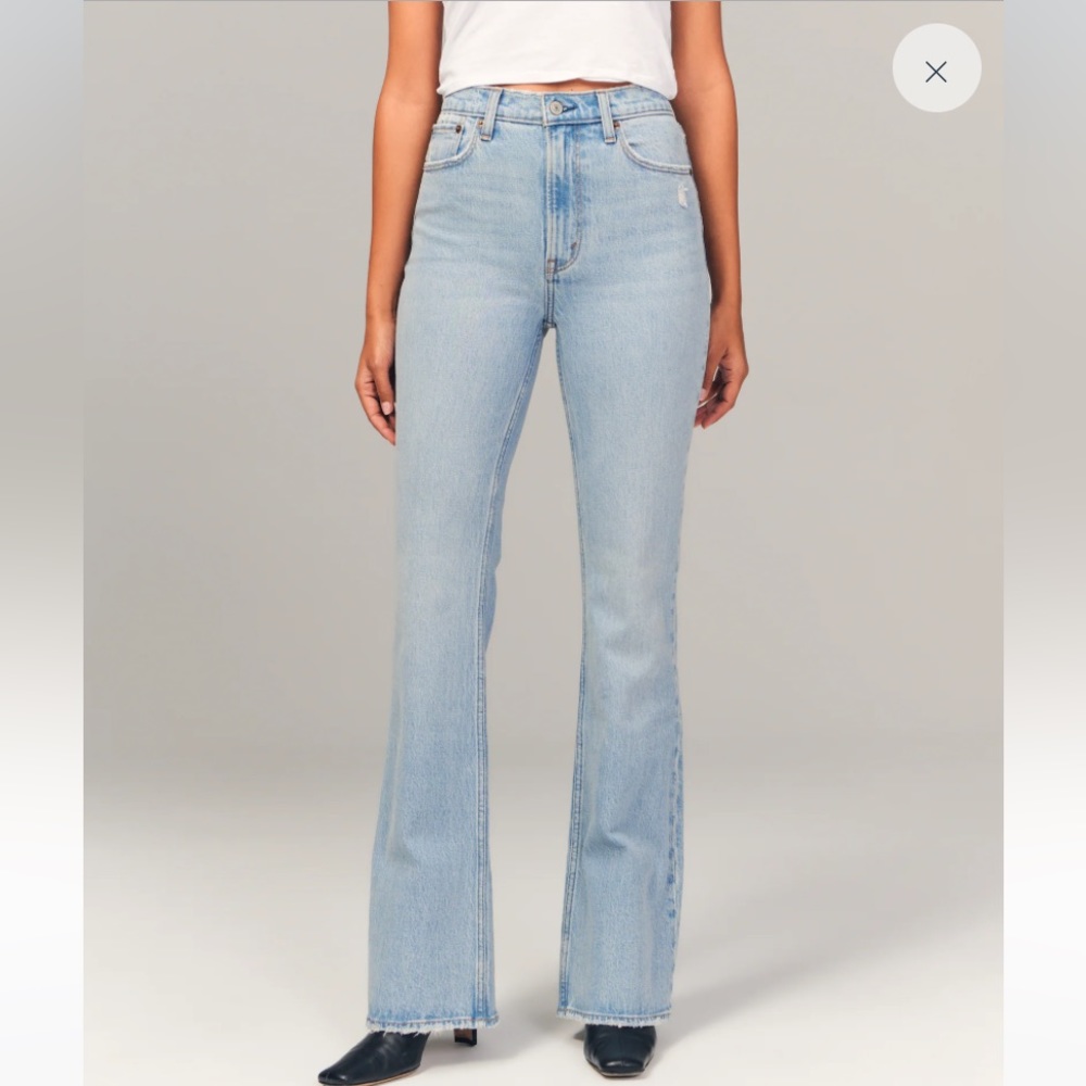 Abercrombie & Fitch Women's Light Blue Flare Jeans
